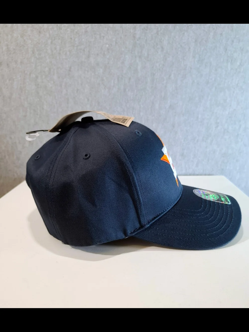 47 Brand Astros Black Cap with Orange and White Star H Logo
